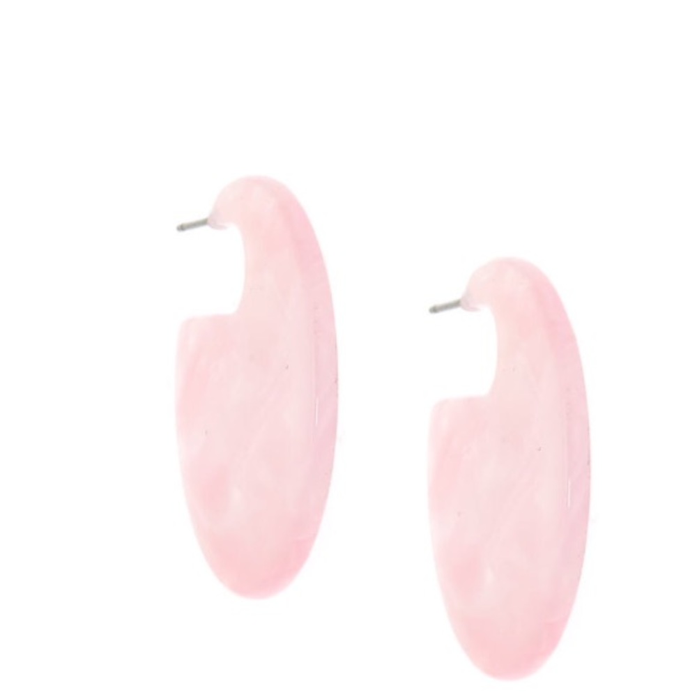 Tortoise Shell 40MM Hoop Earrings - Pink